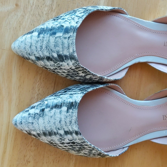 Enzo Angiolini Leather Pointy Toe Snake Flats with Ankle Strap - Picture 8 of 16